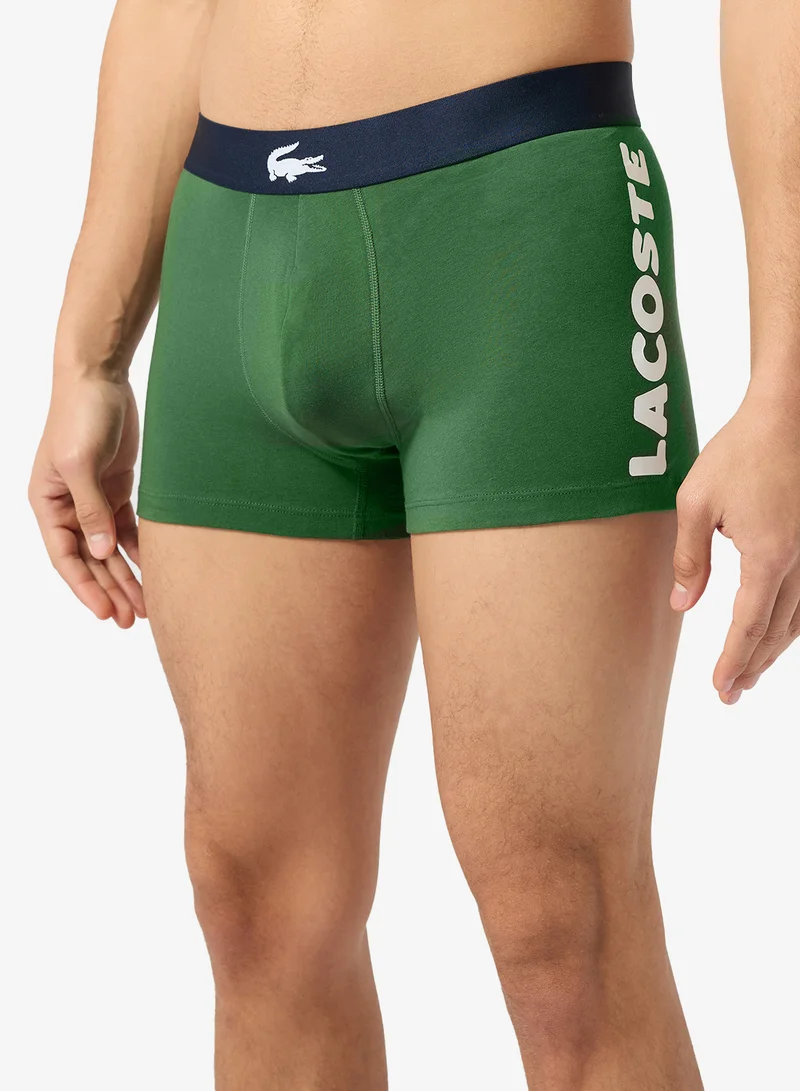 لاكوست ثلاث قطع بوكسرات قطنية مطبوعة قابلة للتمدد